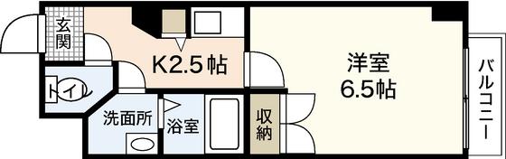 ベルビュー河原町(1K/3階)の間取り写真
