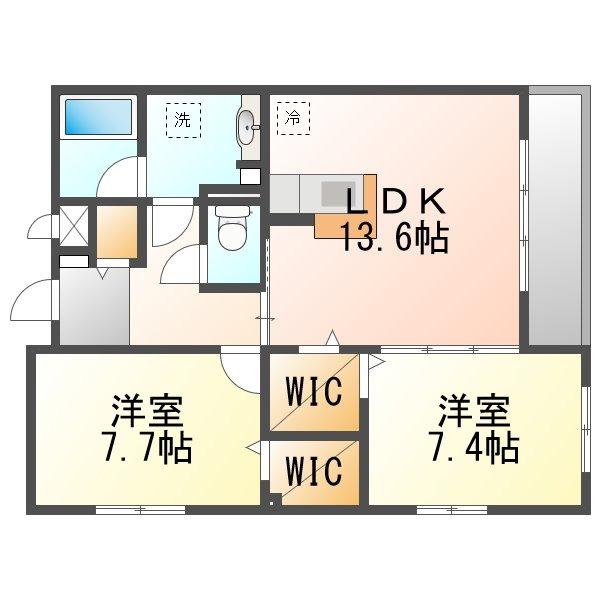 サンクチュアリーリュウ(2LDK/2階)の間取り写真