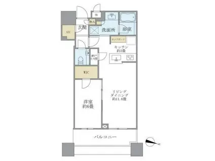 ブリリアタワーズ目黒ノースレジデンス(1LDK/4階)の間取り写真