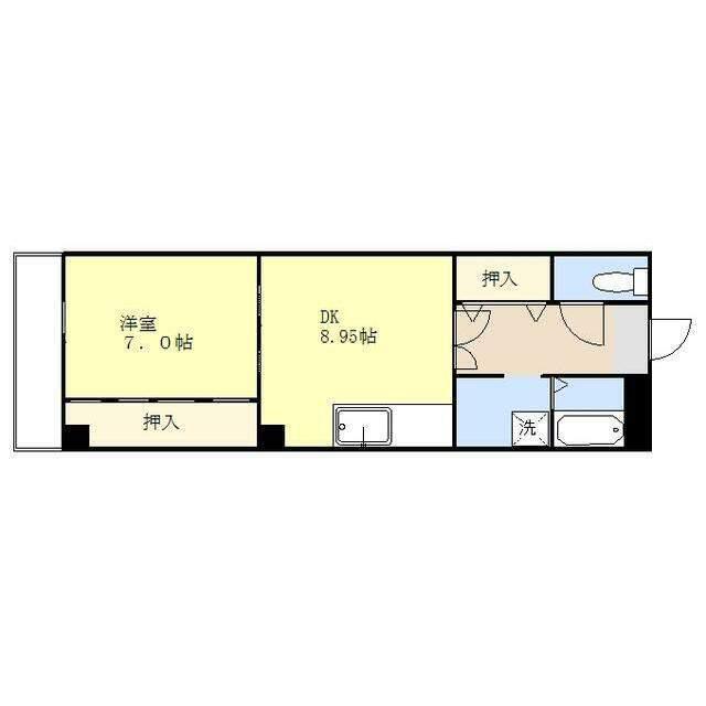 SUNコバヤシ90(1DK/2階)の間取り写真