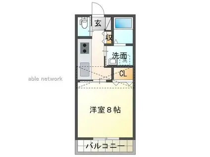 CRAMMERS860(1K/2階)の間取り写真