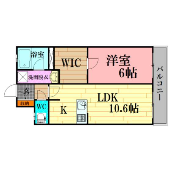 ベーネ宇品(1LDK/1階)の間取り写真