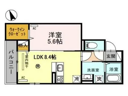 RハイツIII(1LDK/2階)の間取り写真
