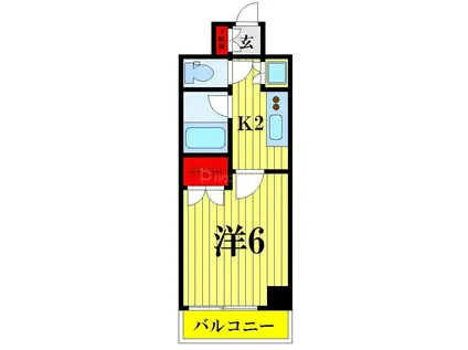 EL VIENT EARTH SUMIDA-AZUMA(1K/2階)の間取り写真