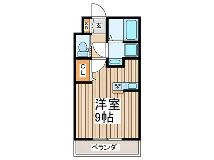 PRESIDENS(ワンルーム/2階)の間取り写真