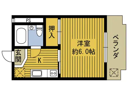 ふじさわハイランド(1K/1階)の間取り写真