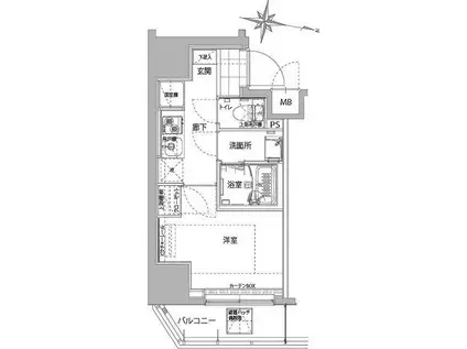 ハーモニーレジデンス横浜大通公園 902(1K/9階)の間取り写真