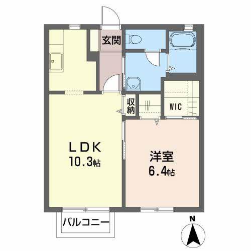 コーラルタウンA(1LDK/2階)の間取り写真