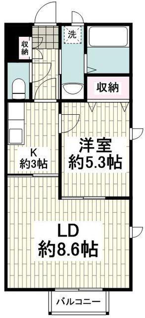 ラヴェールMY(1LDK/1階)の間取り写真