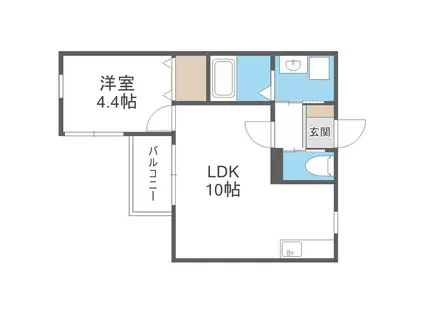 ELLINA波多江駅北(1LDK/2階)の間取り写真