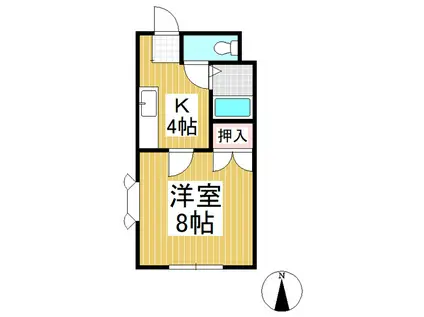 サニーハイツ稲田(1K/1階)の間取り写真