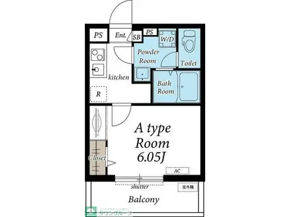 リブリ・スーベニア(1K/3階)の間取り写真