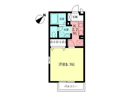 ソフィア(1K/1階)の間取り写真