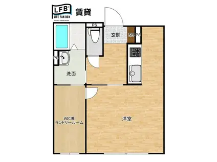 ライトステイツ古萩町(ワンルーム/2階)の間取り写真