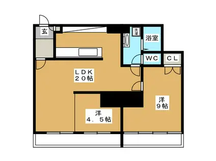 カールトンコート(2LDK/5階)の間取り写真