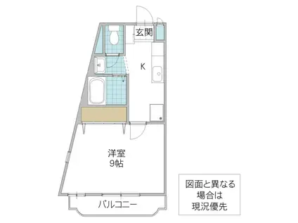 フォーライフヴィラ水戸(1K/4階)の間取り写真