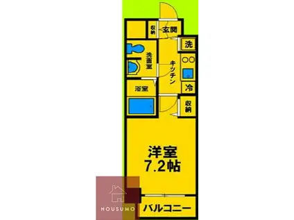 アクアプレイスOSAKA T2(1K/3階)の間取り写真