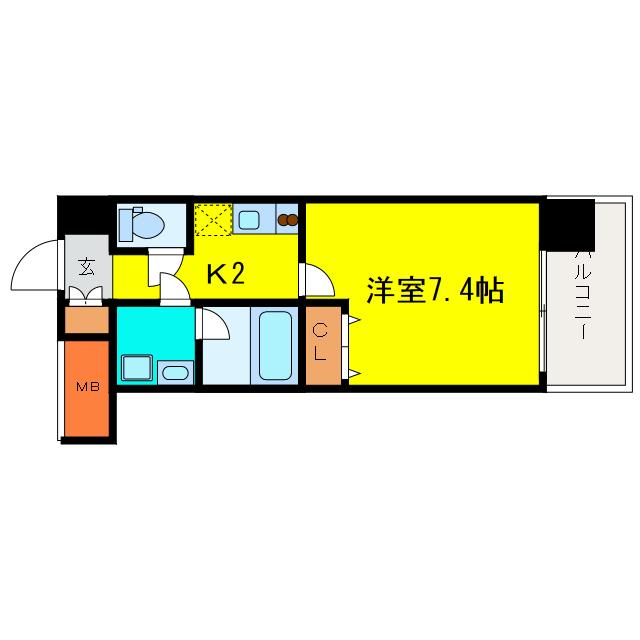 PI`ECECHARMANTE FUKUSHIMA(1K/7階)の間取り写真