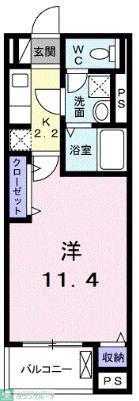 ロアシス(1K/3階)の間取り写真
