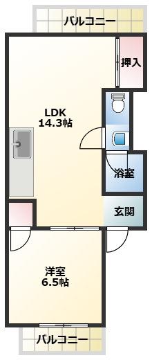 山下ビル(1LDK/3階)の間取り写真