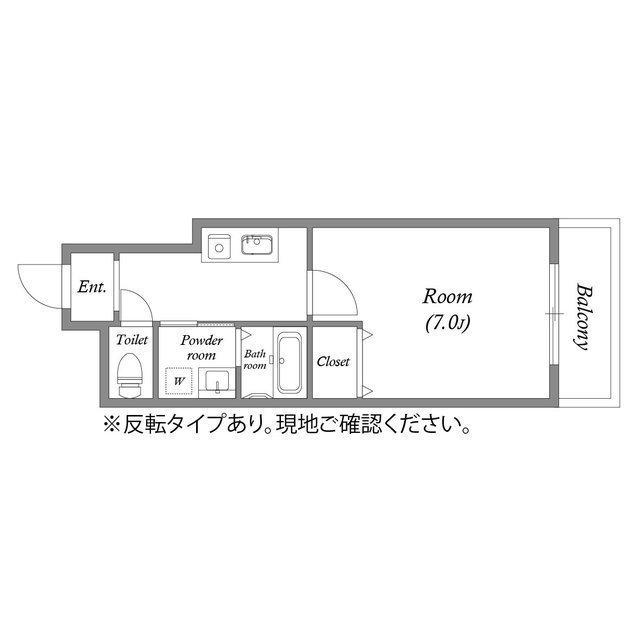イーズコート桃山台(1K/2階)の間取り写真