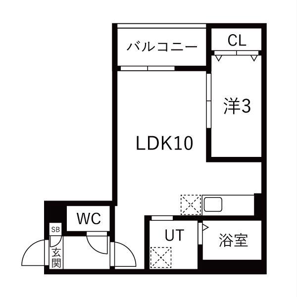 JACK GEMBE I(1LDK/2階)の間取り写真