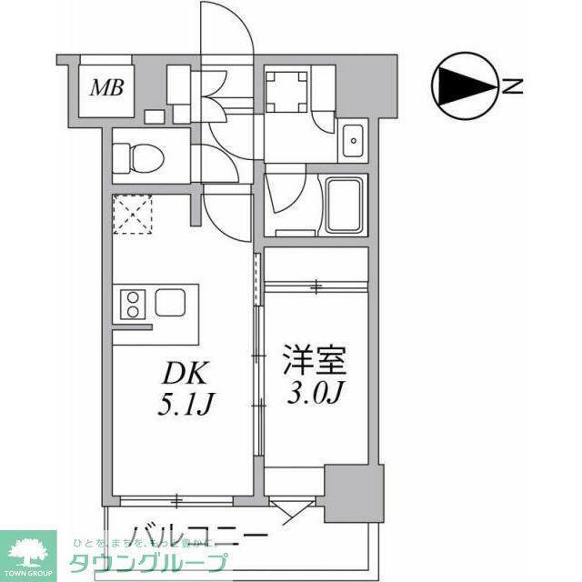 SYFORME住吉(1DK/8階)の間取り写真