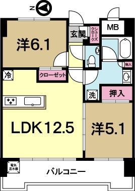 スタジオスクエア水戸(1SLDK/5階)の間取り写真