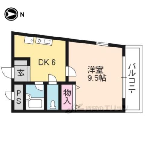 御室ガーデンハイツ(1DK/3階)の間取り写真