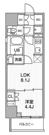 グランエール西日暮里ノース(1LDK/11階)の間取り写真
