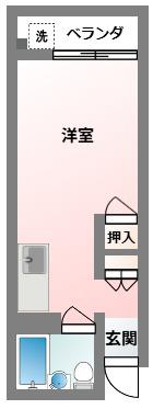 アパートメントリース大名(ワンルーム/4階)の間取り写真