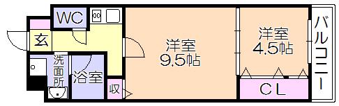 ラトナス(2K/1階)の間取り写真