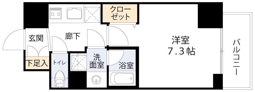 シーズンフラッツ梅田ノース(1K/5階)の間取り写真