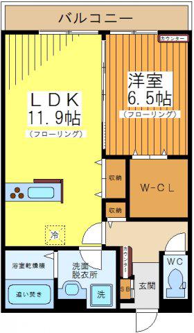 トレーノ赤堤(1LDK/2階)の間取り写真