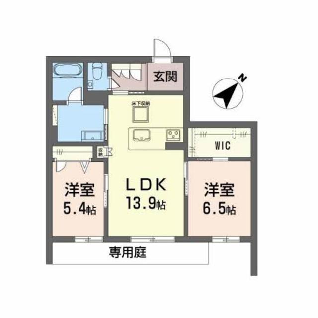 シャーメゾンアイリス(2LDK/1階)の間取り写真