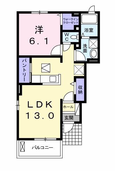 フラーヴ(1LDK/1階)の間取り写真