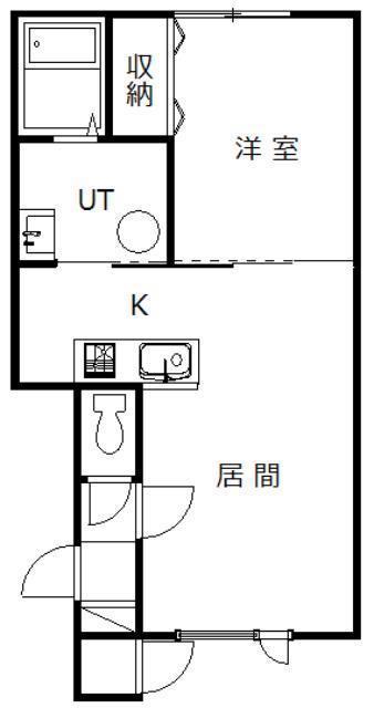 CRULIDE(1LDK/1階)の間取り写真