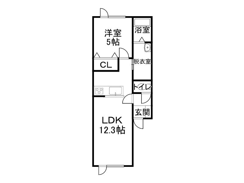 ウィステリアIII(1DK/2階)の間取り写真