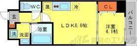 箕面PLEASANT(1LDK/3階)の間取り写真