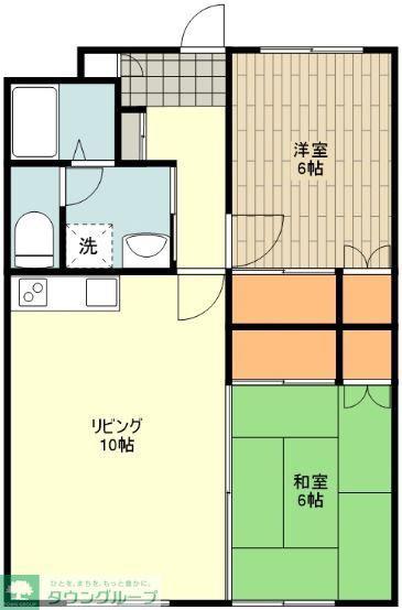 コンフォート22(2LDK/2階)の間取り写真