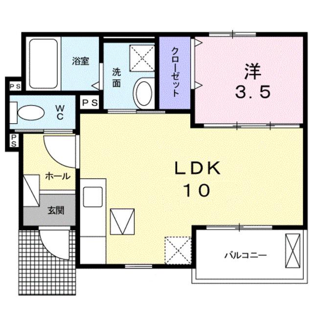 ケーズコート III(1LDK/1階)の間取り写真
