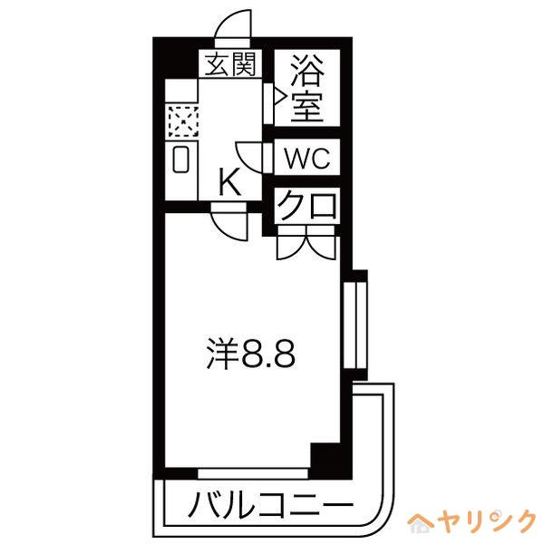 シティライフ藤ヶ丘(1K/4階)の間取り写真