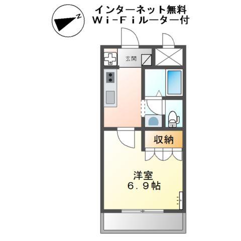 フォンテーヌアベニューI(1K/1階)の間取り写真