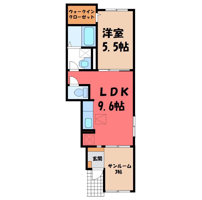 グランテラス V(1LDK/1階)の間取り写真