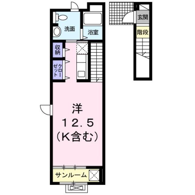 グランデ(1K/2階)の間取り写真