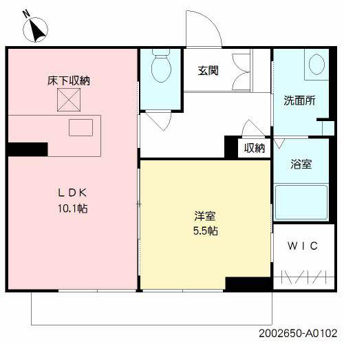 ベレオ唐津東町 (1LDK/1階)の間取り写真