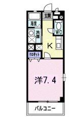 彩SAI(1K/2階)の間取り写真