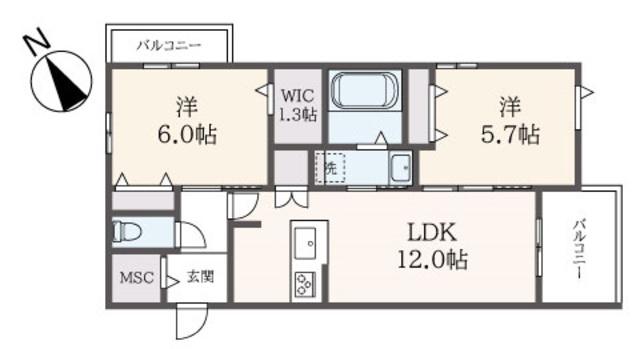 MA・MAISON375(2LDK/3階)の間取り写真