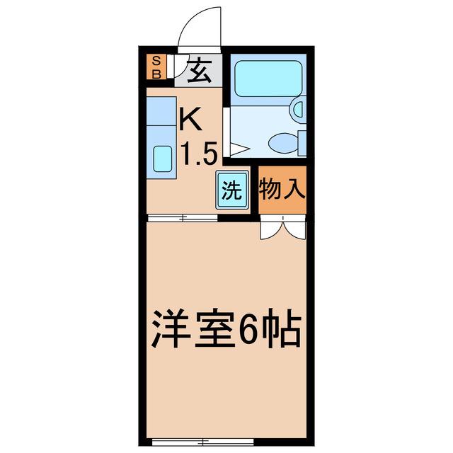 相鉄本線 星川駅(神奈川) 徒歩11分 2階建 築35年(1K/1階)の間取り写真