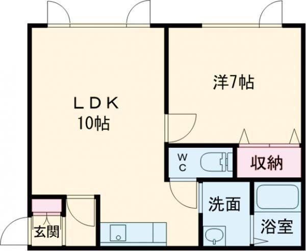 ソフィア五稜郭(1LDK/1階)の間取り写真